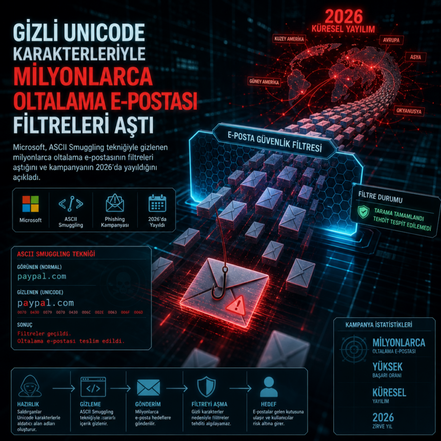 Gizli Unicode karakterleriyle milyonlarca oltalama e-postası filtreleri aştı