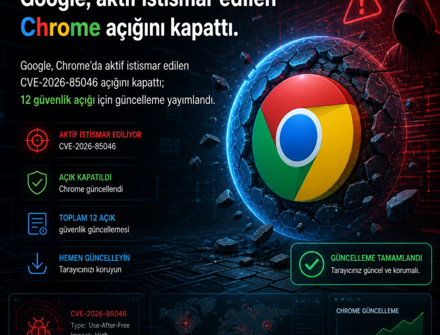 Google, aktif istismar edilen Chrome açığını kapattı