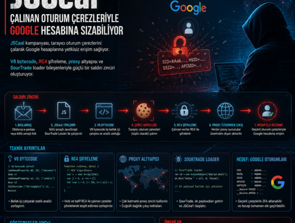 JSCeal, çalınan oturum çerezleriyle Google hesabına sızabiliyor