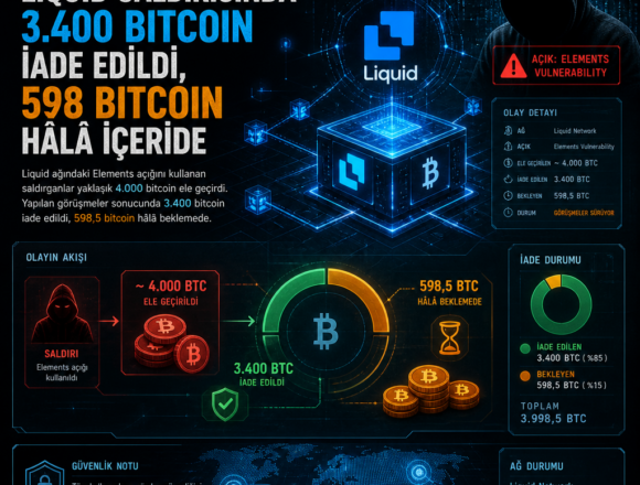 Liquid saldırısında 3.400 bitcoin iade edildi, 598 bitcoin hâlâ içeride