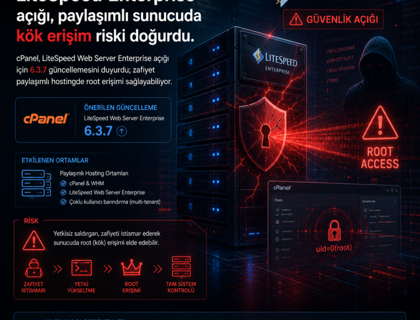 LiteSpeed Enterprise açığı, paylaşımlı sunucuda kök erişim riski doğurdu