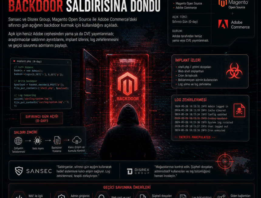 Magento ve Adobe Commerce açıkları backdoor saldırısına döndü