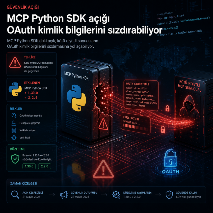 MCP Python SDK açığı OAuth kimlik bilgilerini sızdırabiliyor