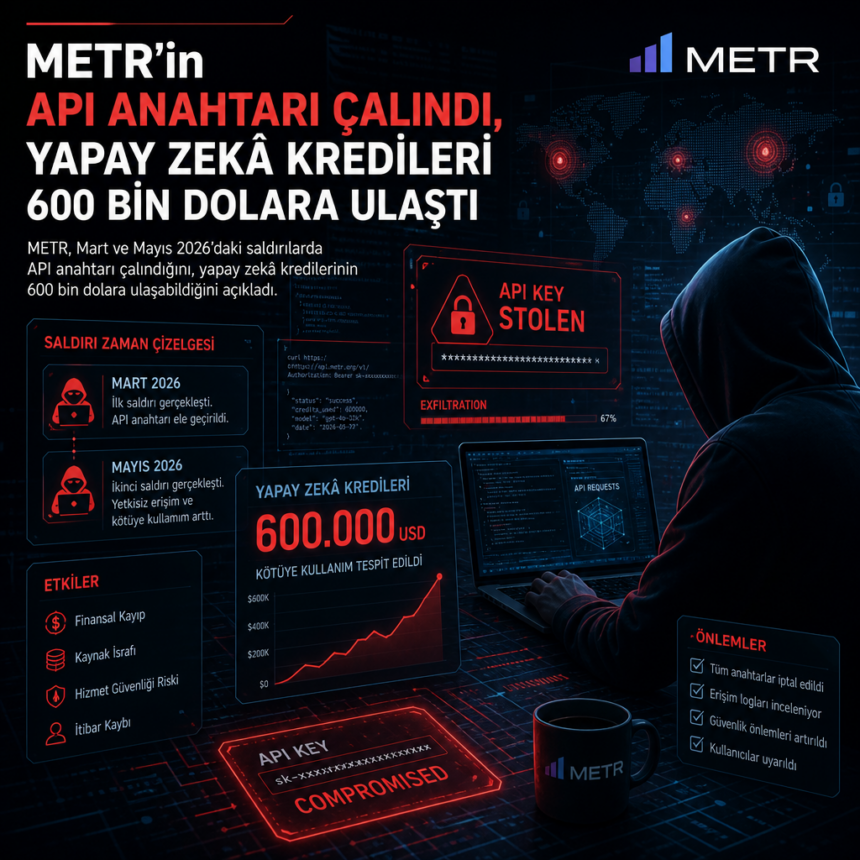 metrin-api-anahtari-calindi-yapay-zeka-kredileri-600-bin-dolara-ulasti METR’in API anahtarı çalındı, yapay zekâ kredileri 600 bin dolara ulaştı