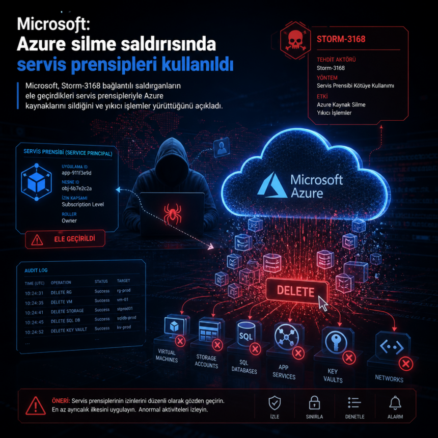Microsoft: Azure silme saldırısında servis prensipleri kullanıldı