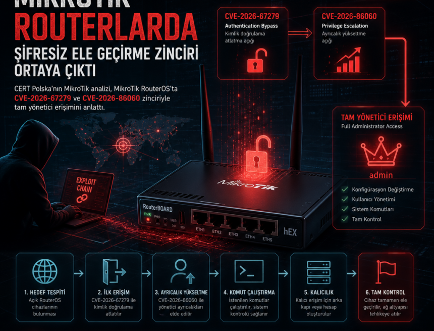 MikroTik routerlarda şifresiz ele geçirme zinciri ortaya çıktı