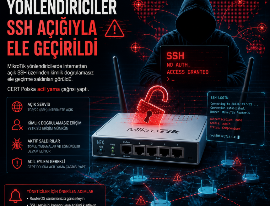 MikroTik yönlendiriciler SSH açığıyla ele geçirildi