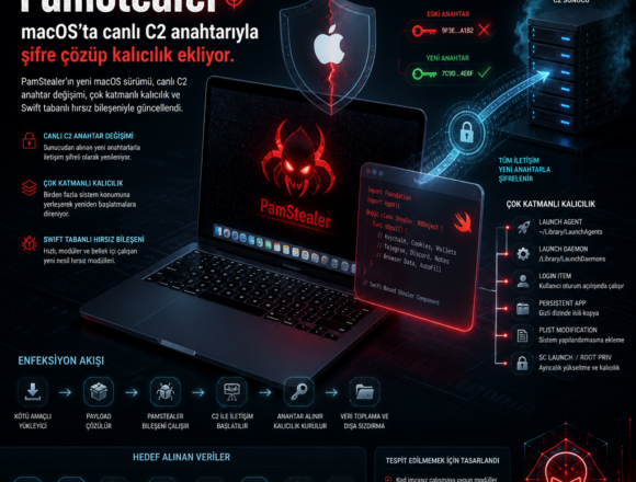 PamStealer, macOS’ta canlı C2 anahtarıyla şifre çözüp kalıcılık ekliyor