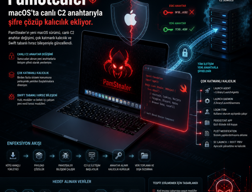PamStealer, macOS’ta canlı C2 anahtarıyla şifre çözüp kalıcılık ekliyor