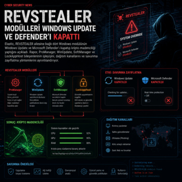 REVSTEALER modülleri Windows Update ve Defender’ı kapattı