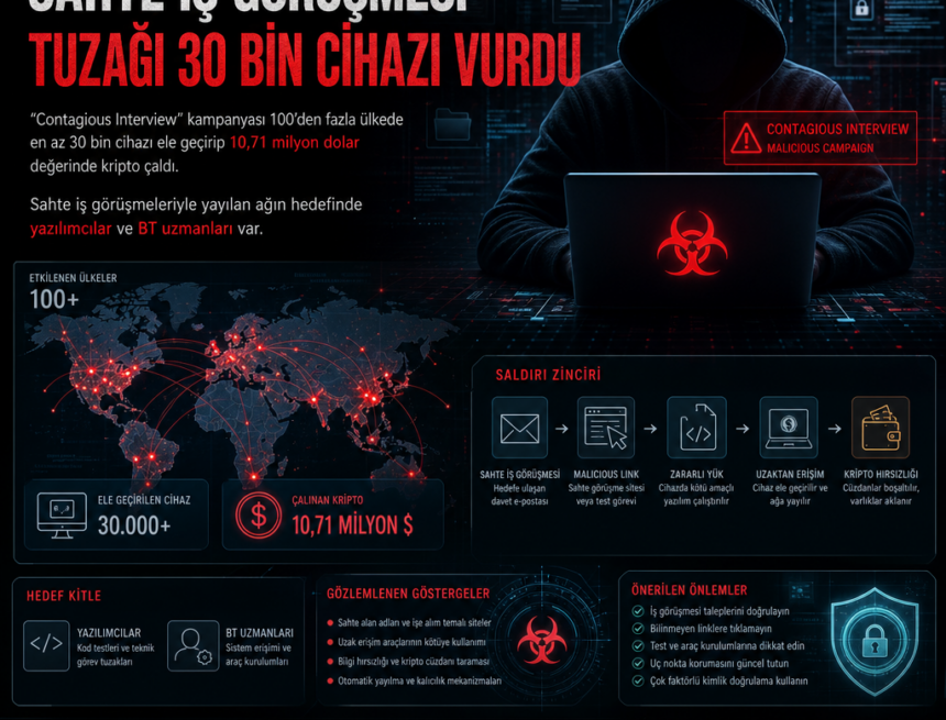 Sahte iş görüşmesi tuzağı 30 bin cihazı vurdu