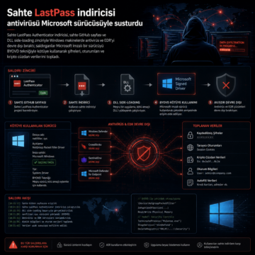 Sahte LastPass indiricisi antivirüsü Microsoft sürücüsüyle susturdu