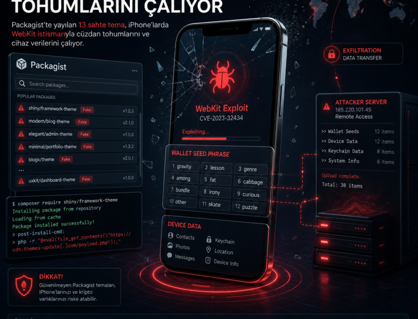 Sahte Packagist temaları iPhone’larda cüzdan tohumlarını çalıyor