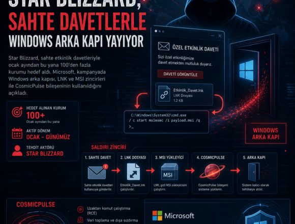 Star Blizzard, sahte davetlerle Windows arka kapı yayıyor