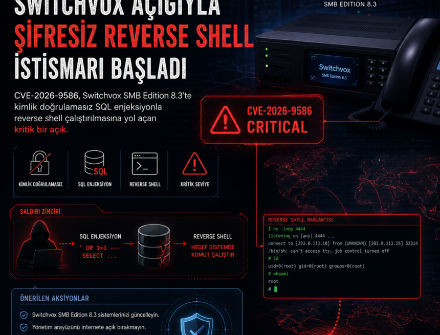 Switchvox açığıyla şifresiz reverse shell istismarı başladı