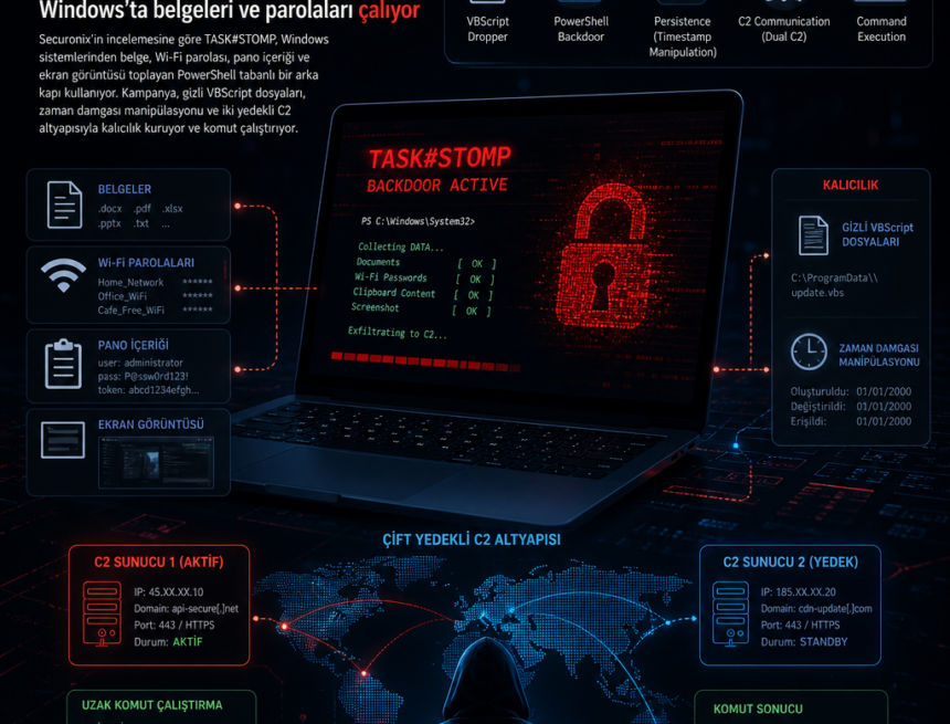 TASK#STOMP Windows’ta belgeleri ve parolaları çalıyor