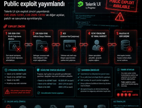 Telerik UI açığı zincirleme istismara açıldı: Public exploit yayımlandı