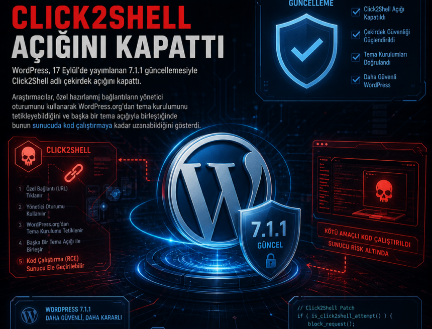 WordPress 7.1.1 Click2Shell açığını kapattı