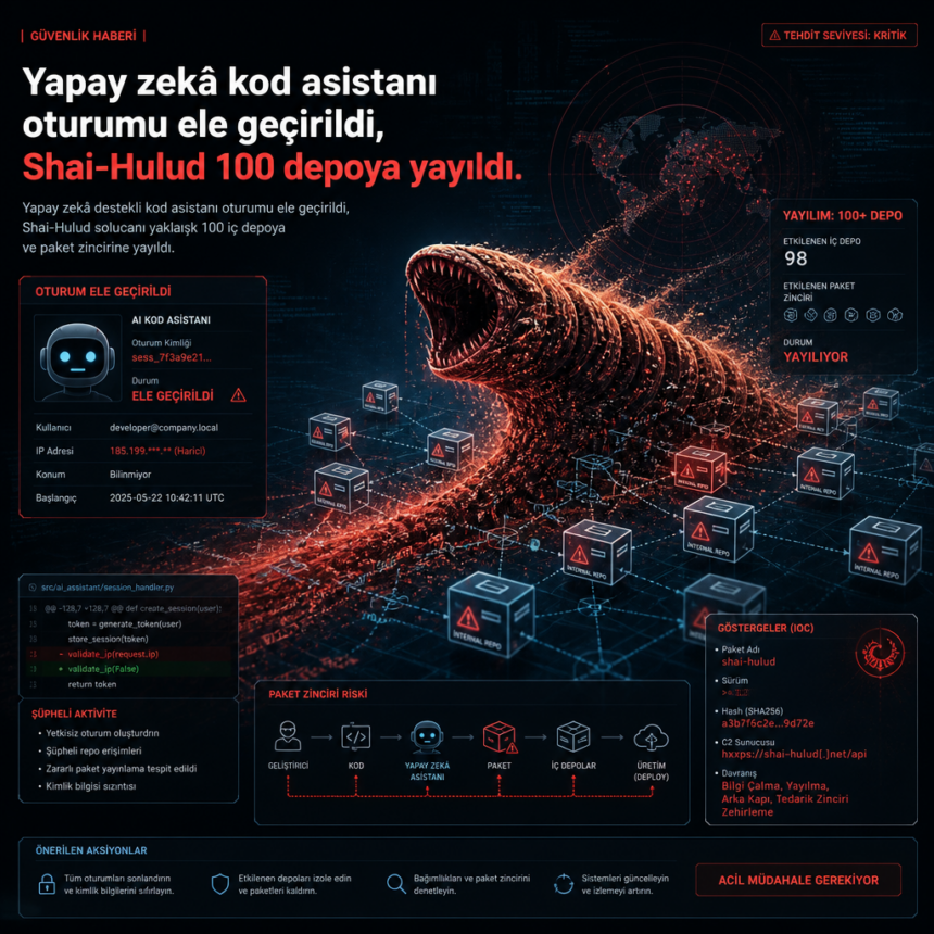 yapay-zeka-kod-asistani-oturumu-ele-gecirildi-shai-hulud-100-depoya-yayildi Yapay zekâ kod asistanı oturumu ele geçirildi, Shai-Hulud 100 depoya yayıldı