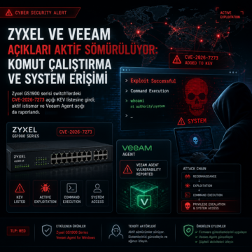 Zyxel ve Veeam açıkları aktif sömürülüyor: komut çalıştırma ve SYSTEM erişimi