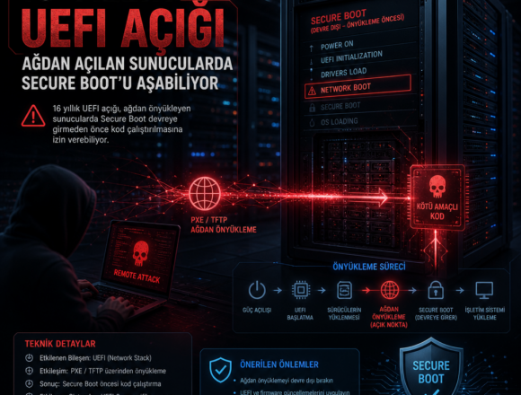 16 yıllık UEFI açığı ağdan açılan sunucularda Secure Boot’u aşabiliyor