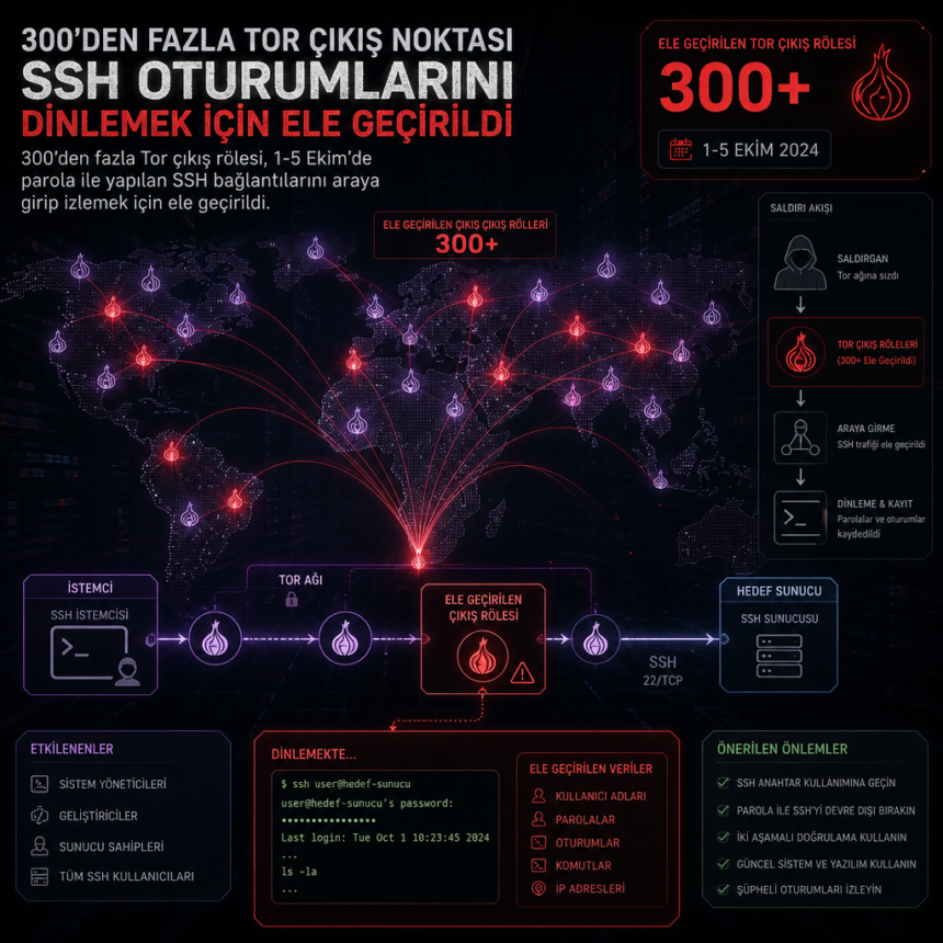 300’den fazla Tor çıkış noktası SSH oturumlarını dinlemek için ele geçirildi