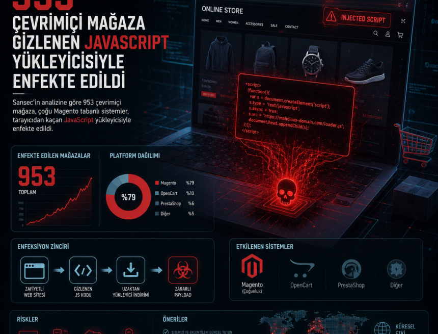 953 çevrimiçi mağaza gizlenen JavaScript yükleyicisiyle enfekte edildi