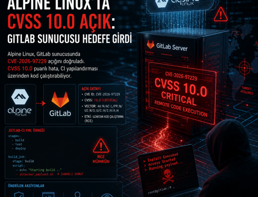 Alpine Linux’ta CVSS 10.0 açık: GitLab sunucusu hedefe girdi