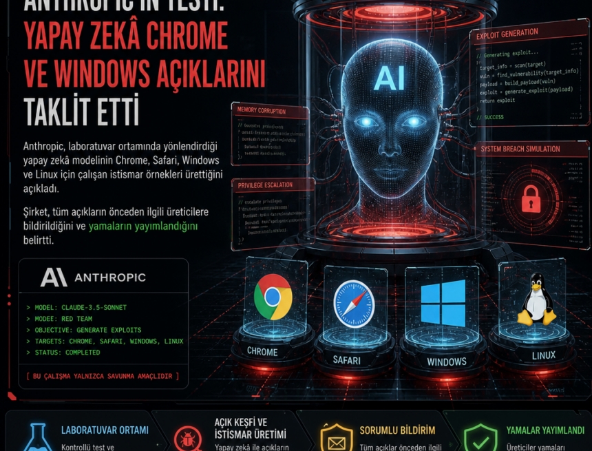 Anthropic’in testi: Yapay zekâ Chrome ve Windows açıklarını taklit etti