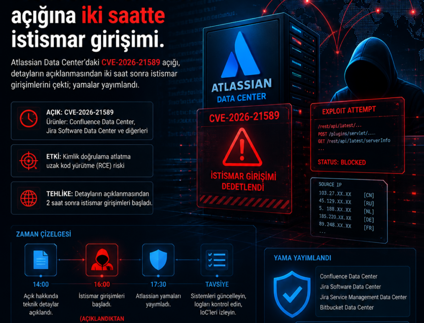 Atlassian Data Center açığına iki saatte istismar girişimi
