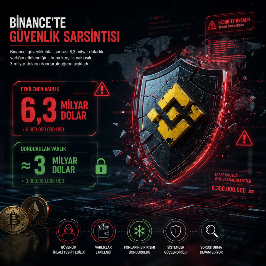 Binance’te güvenlik sarsıntısı: 6,3 milyar dolarlık varlık etkilendi