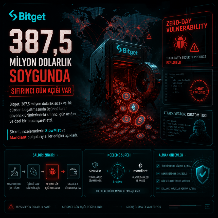 Bitget: 387,5 milyon dolarlık soygunda sıfırıncı gün açığı var