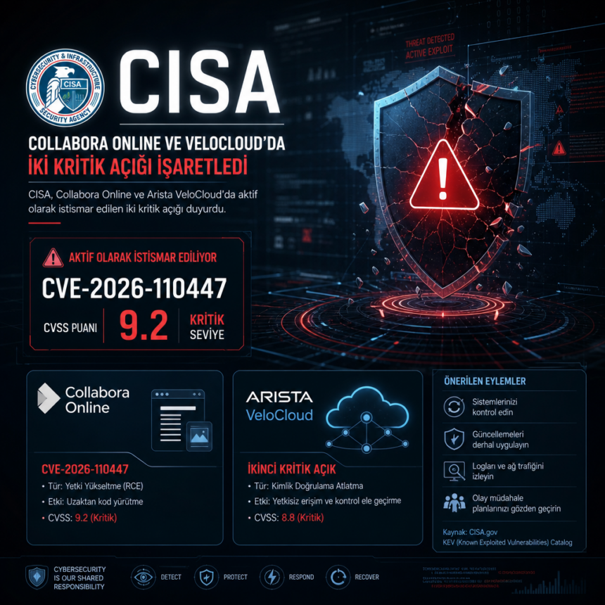 CISA, Collabora Online ve VeloCloud’daki iki açığı işaretledi