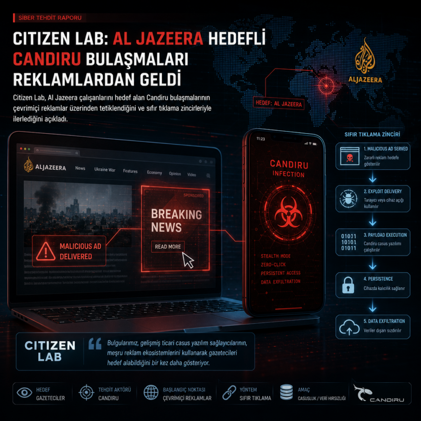 Citizen Lab: Al Jazeera hedefli Candiru bulaşmaları reklamlardan geldi