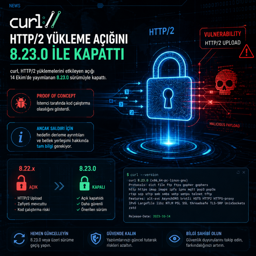 curl, HTTP/2 yükleme açığını 8.23.0 ile kapattı