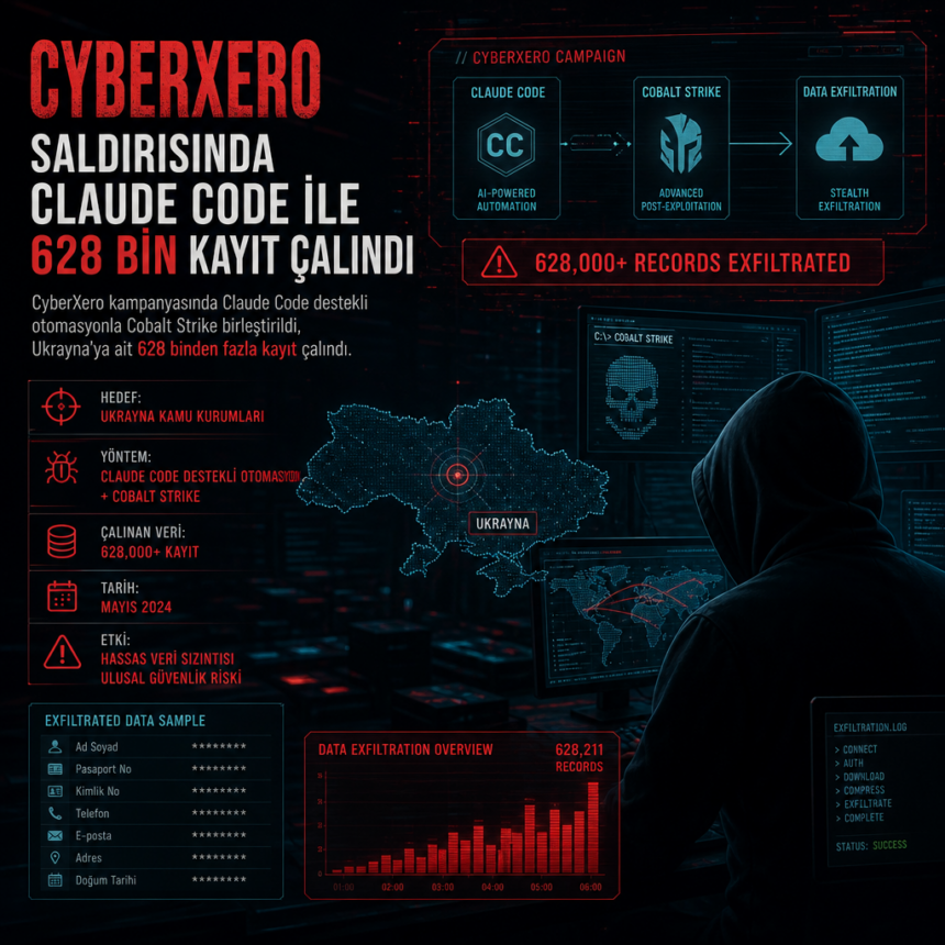 CyberXero saldırısında Claude Code ile 628 bin kayıt çalındı