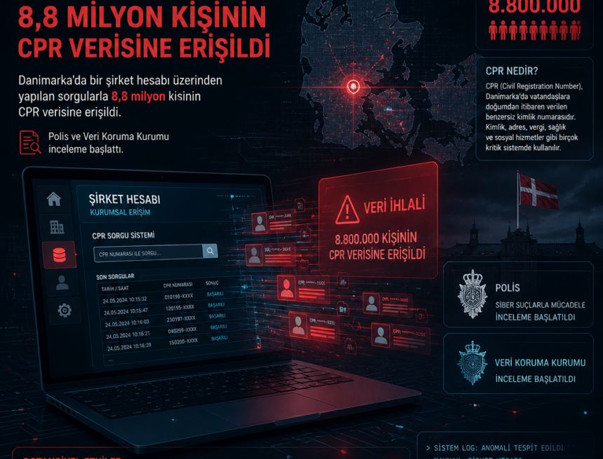 Danimarka’da şirket hesabı üzerinden 8,8 milyon kişinin CPR verisine erişildi