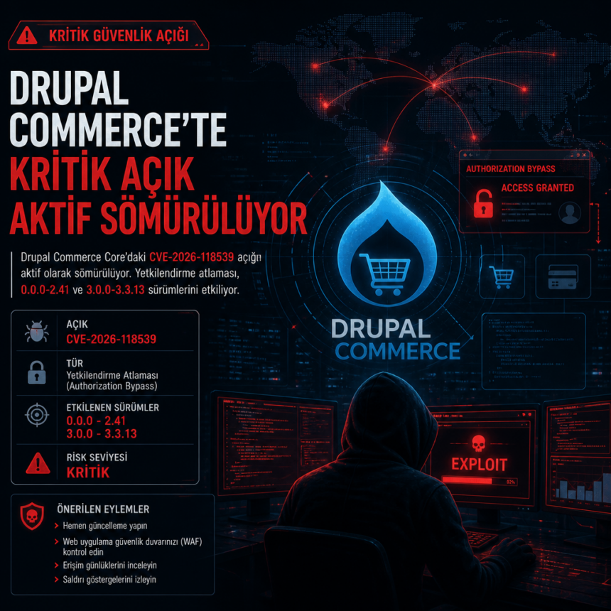 Drupal Commerce’te kritik açık aktif sömürülüyor