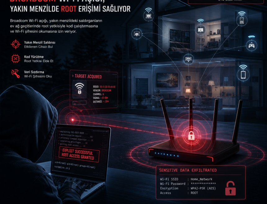 Düzeltmesi yapılmamış Broadcom Wi‑Fi açığı, yakın menzilde root erişimi sağlıyor