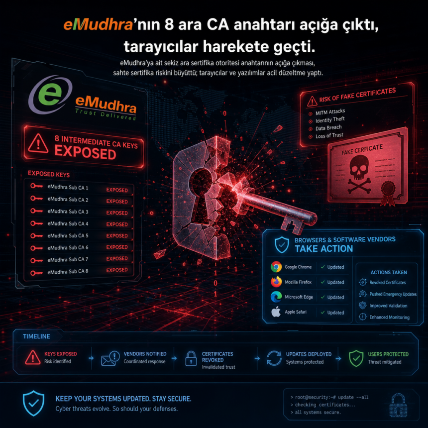 eMudhra’nın 8 ara CA anahtarı açığa çıktı, tarayıcılar harekete geçti