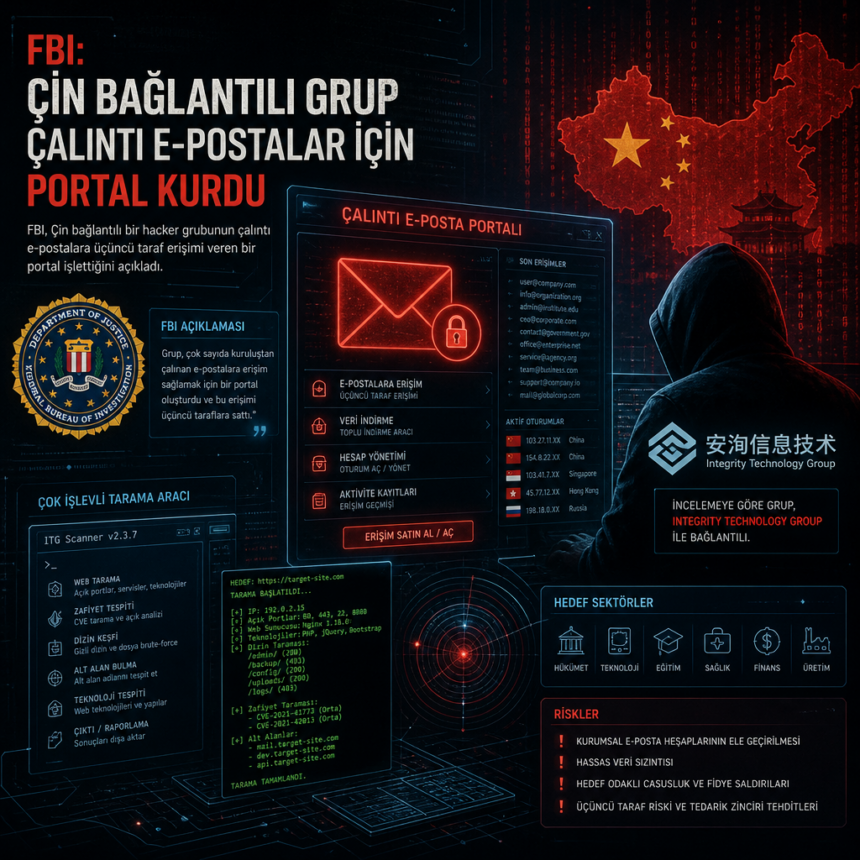 FBI: Çin bağlantılı grup çalıntı e-postalar için portal kurdu