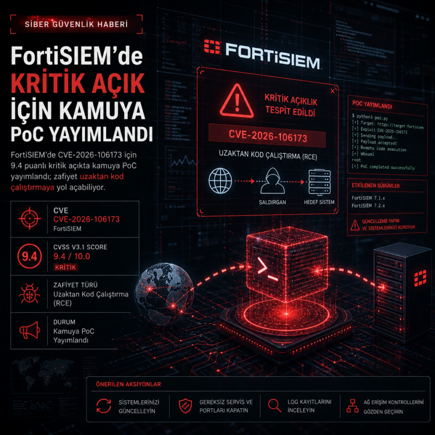 FortiSIEM’de kritik açık için kamuya PoC yayımlandı
