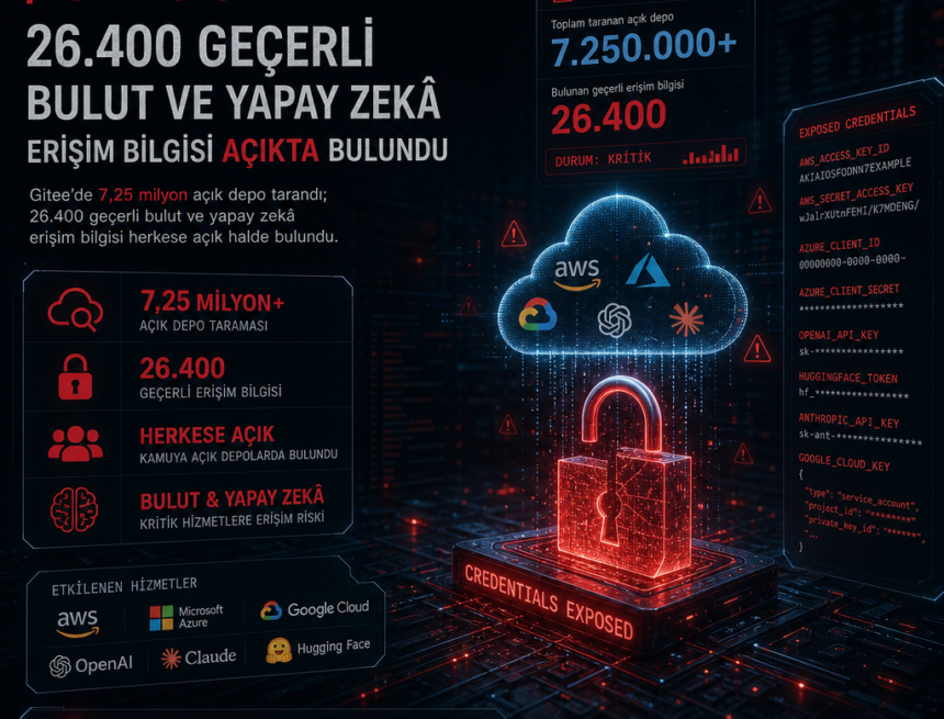Gitee’de 26.400 geçerli bulut ve yapay zekâ erişim bilgisi açıkta bulundu