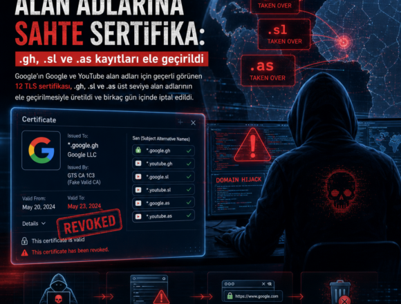 Google alan adlarına sahte sertifika: .gh, .sl ve .as kayıtları ele geçirildi