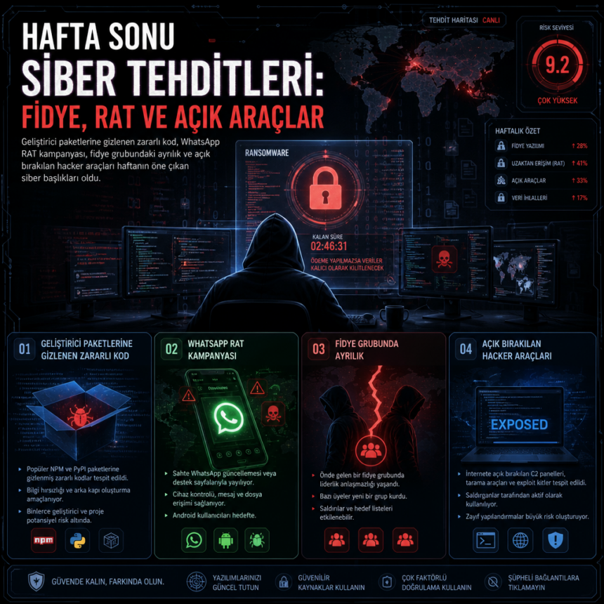 Hafta Sonu Siber Tehditleri: Fidye, RAT ve Açık Araçlar